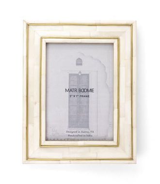 Matr Boomie Pravina Picture Frame - Carved Bone, Brass Inlay in Bone - 5X7 at Nordstrom, Size 5Ft 0In X 7Ft 0In