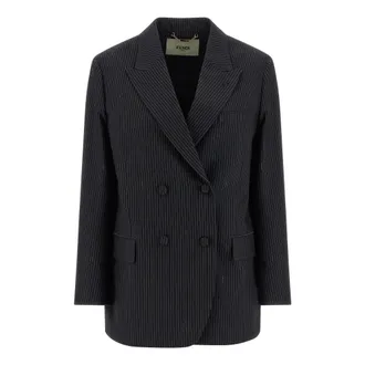 Fendi Pinstripe Wool Blazer - female - Fendi - Blazers - Black - XS - Jackets