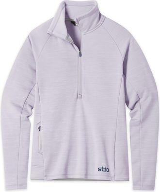 Stio | Womens Glide Power Stretch Half Zip Top, Size Extra Small in Lavender Haze Heather