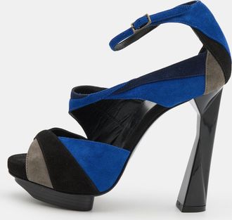 Pierre Hardy Multicolor Suede Ankle Strap Sandals