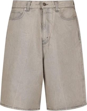 Haikure Korte Overdyed Grijze Denim Shorts - Heren - Denim shorts - Grijs - W31 - Denim - Korte Broeken