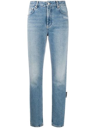 Off-white faded-effect slim-fit jeans - women - Cotton - 26 - Blue
