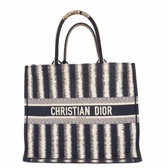 Dior Beige Navy Canvas Tote Bag (Pre-Owned)