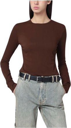Entire studios Entire Studios, Tops, Dames, Bruin, M, T-shirt met ronde hals lange mouw