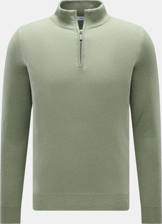 Braun Hamburg Men - Cashmere half-zip jumper sage
