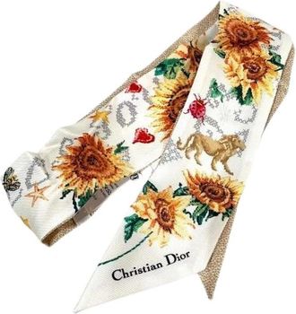 Dior Pre-owned Scarves, female, Yellow, Size: ONE SIZE Pre-owned Mitzah Scarf