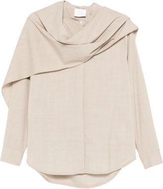 SU Designs draped-detail blouse - Neutrals