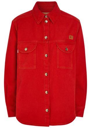 Blaz&eacute; Milano Berber Denim Overshirt - Red - 3 (UK12 / M)