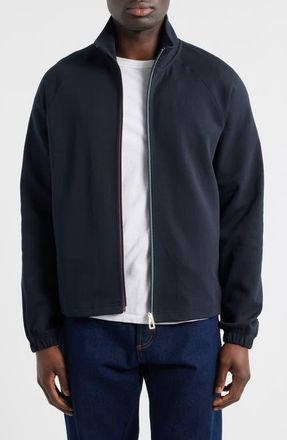 Paul Smith Zip Front Mock Neck Sweatshirt in Very Dark Navy at Nordstrom, Size Xx-Large