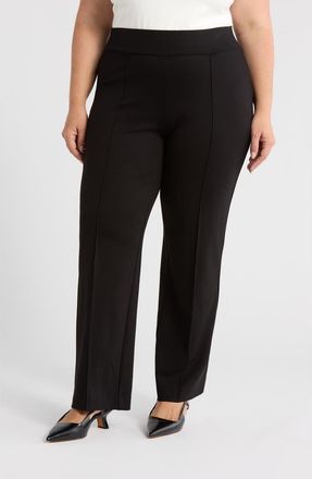 Jones New York Pintuck Pull-On Straight Leg Pants in Jones Black at Nordstrom, Size 3 X
