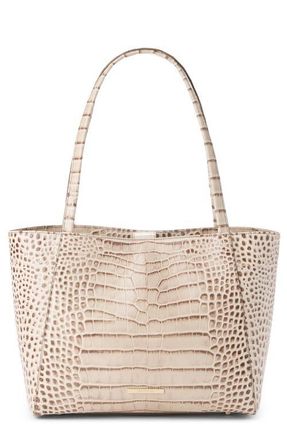 Brahmin Mona Croc Embossed Leather Tote in Warm Gray at Nordstrom
