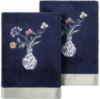 Linum Home Textiles 100% Turkish Cotton Stella 2Pc Embellished Hand Towel Set