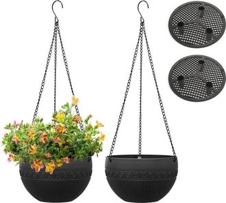 OEM Pot Suspendu - 21 Cm - Polypropyl&egrave;ne - Drainage Intelligent - Jardin Balcon Int&eacute;rieur Ext&eacute;rieur - Lot De 2