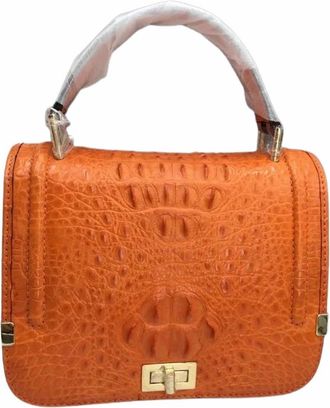 Generic tote handbag for women Authentic Crocodile Skin Female Flap Purse Genuine Alligator Leather Lady Small Handbag Womens Oblique Cross Shoulder Bag