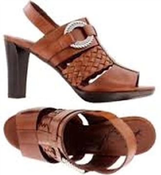 Brighton Venti Carmel Leather Open Toe Shoe
