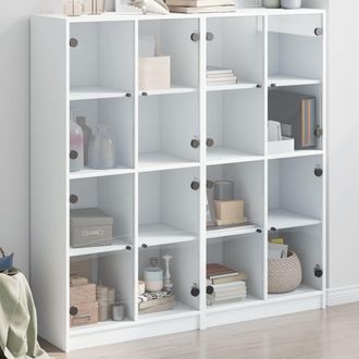 vidaXL Vidaxl - Estanter&iacute;a Con Puertas Madera De Ingenier&iacute;a Negro 136x37x142 Cm