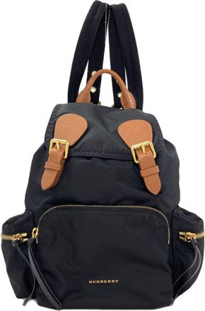 Burberry Black Brown Nylon Backpack (Pre-Owned)