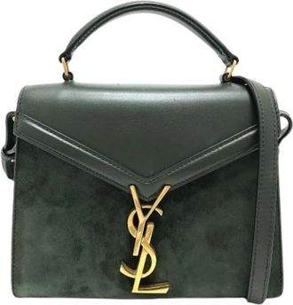 Saint Laurent Pre-owned Vintage Suede Handbag - Dames - Vintage Handtas - Groen - ONE Size - Leer - Vintage