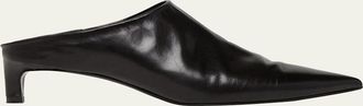 Jil Sander Leather Kitten Mule Pumps