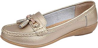 Jo & Joe Ladies Jo & Joe LR Nautical Loafer Flatform Shoes Gold UK 6