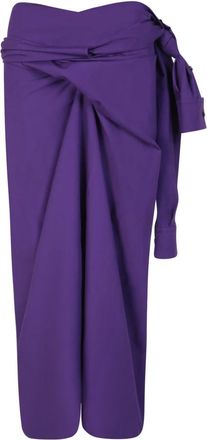 Quira Wikkelrok Design Rok - Dames - Midirokken - Paars - XS - Katoen - Rokken