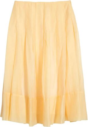 Isolda Gonna midi Horizonte Espelhado plissettata - Giallo