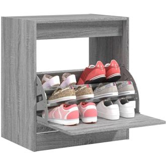 vidaXL Shoe Cabinet Grey Sonoma 60x42x69 cm Engineered Wood Vidaxl