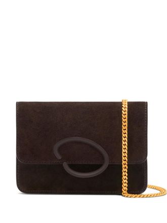 Oscar De La Renta O Pochette chain shoulder bag - women - Suede - One Size - Brown