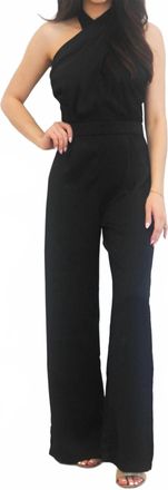 DO+BE Collection Ready For Fun High Neck Satin Jumpsuit In Black
