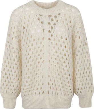 Isabel Marant Tane Sweater - Dames - Ronde hals truien - Beige - XS - Wol - Truien & Vesten