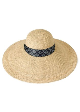 Mulberry Scarf-detail Raffia sun hat - Natural - M/L