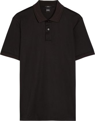 BOSS Boss Phillipson Striped Trims Polo Shirt - Black - XL
