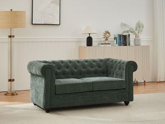 Vente-Unique Divano 2 posti in tessuto verde CHESTERFIELD