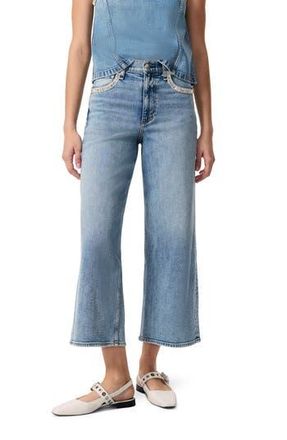Rag & Bone Andi Embellished High Waist Ankle Wide Leg Jeans in Pacific Jewel at Nordstrom Rack, Size 26