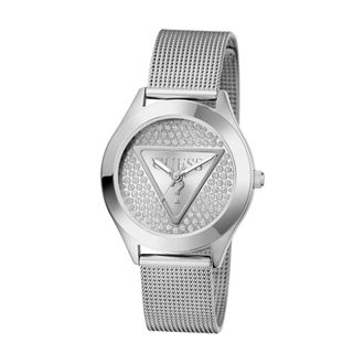 Guess Zilvertint Analoog Logo Horloge - Dames - Horloges - Grijs - ONE Size - Accessoires