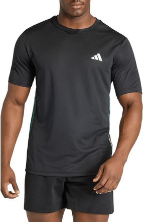 adidas Workout Essential Base 3-Stripes T-Shirt in Black/dark Green/white/scarlet at Nordstrom Rack, Size Xx-Large