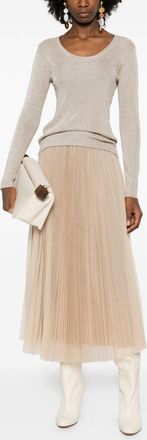 Fabiana Filippi Womens Crewneck Sweater - Tan viscose - Size EU 38 (Womens)