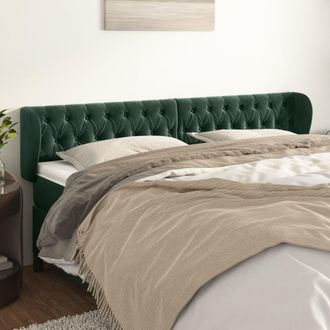 vidaXL Cabecero De Terciopelo Verde Oscuro 183x23x78/88 Cm Vidaxl