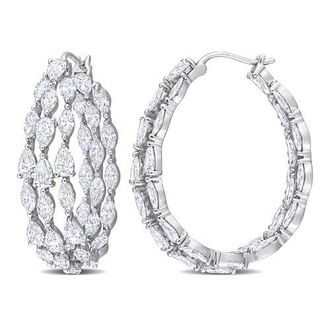 Allurez Marquise & Pear Cut Lab Diamond Hoop Earrings 14k in 10.96Ct/white Gold at Nordstrom