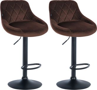 Clp Clp - Set De 2 Taburetes Lazio En Terciopelo Marr&oacute;n Negro