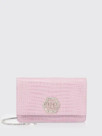 Philipp Plein Crocodile Print Leather Clutch