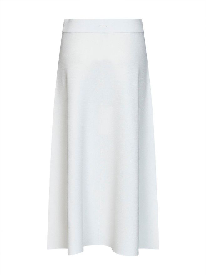 Flared Midi Skirt - White