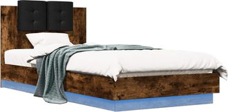 vidaXL Estructura De Cama Con Led Roble Ahumado 80 X 200 Cm Vidaxl