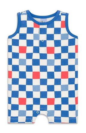 primary Baby Tank Shortie In Checkerboard in Blueberry Multi Check at Nordstrom, Size 18-24M