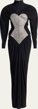 Stella McCartney Gathered Crystal Body Contour Gown
