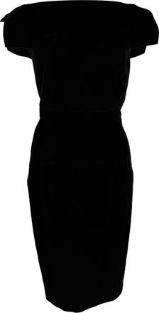 Roland Mouret Rouland Mouret Boat Neckline Midi Dress in Black Wool