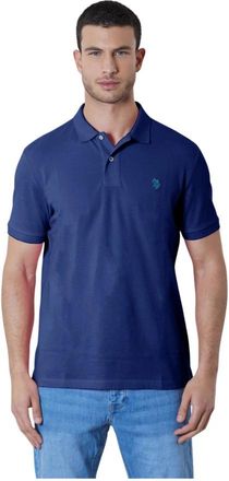 U.S.Polo Association King Polo Shirt 100% Katoen Piqu&eacute; - Heren - Polos - Blauw - 4XL - Katoen - Tops