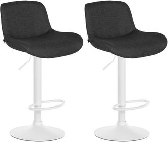 Clp Lote De 2 Taburetes De Bar Solon Blanco Negro Tela