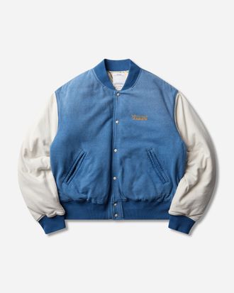 Visvim Men s Varsity Era Down Jacket Light Indigo