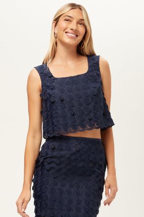 Trina Turk Serve Sleeveless Top - Agassi Embroidery